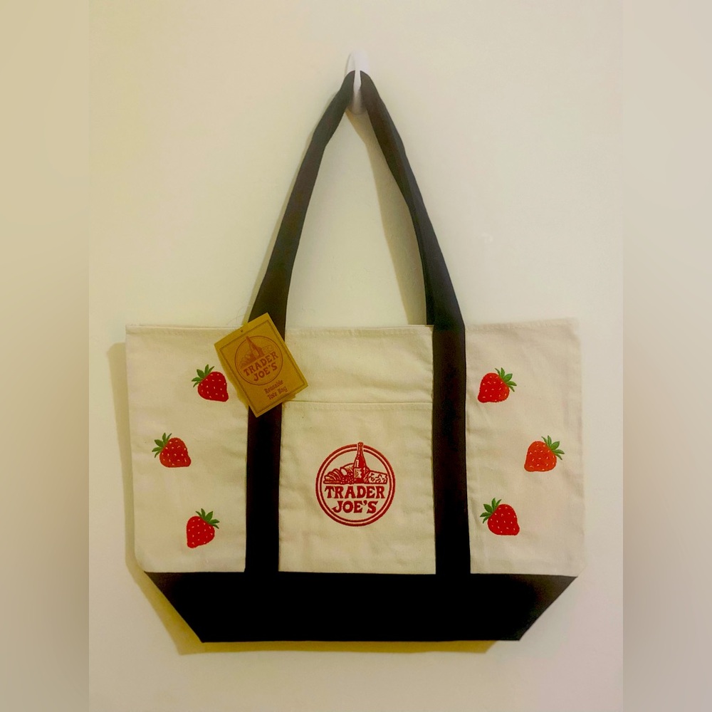 Embroidered Trader Joe’s Canvas Tote | Boho Reusable Market Bag | Gift Idea - Picture 3 of 5
